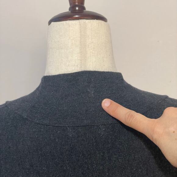 Hinge | Nordstrom Poncho Sweater Oversized V-Neck Boho Top Charcoal Brown XS / S - Picture 9 of 16